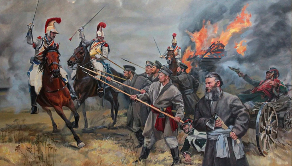 Русские солдаты храбро защищали свою родину во время Отечественной войны 1812 года, проявив огромное мужество и стойкость